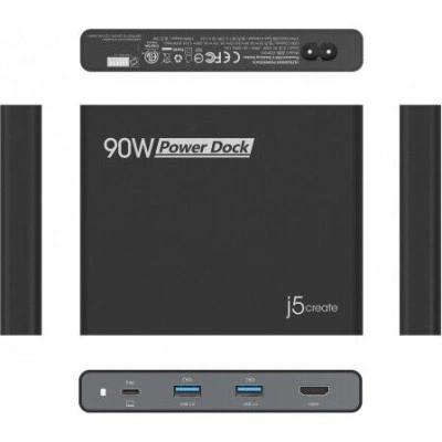 Док-станция j5create 90W Built-in USB-C Travel Dock (JCDP392) Док-станция j5create 90W Built-in USB-C Travel Dock (JCDP392)