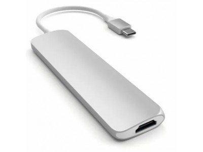 Док-станция Satechi Slim Aluminum Type-C Multi-Port Adapter with Type-C Charging Port Silver (ST-CMAS) Док-станция Satechi Slim Aluminum Type-C Multi-Port Adapter with Type-C Charging Port Silver (ST-CMAS)