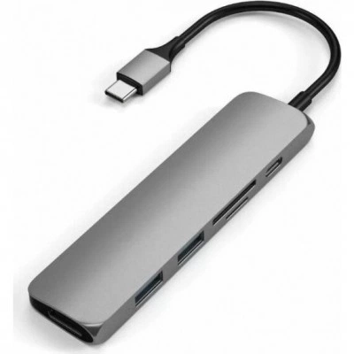 Док-станция Satechi Type-C Slim Multiport Adapter V2 Space Gray (ST-SCMA2M) Док-станция Satechi Type-C Slim Multiport Adapter V2 Space Gray (ST-SCMA2M)