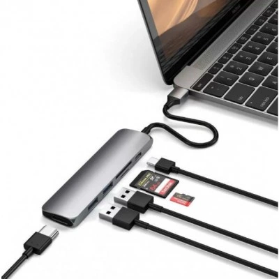 Док-станция Satechi Type-C Slim Multiport Adapter V2 Space Gray (ST-SCMA2M) Док-станция Satechi Type-C Slim Multiport Adapter V2 Space Gray (ST-SCMA2M)