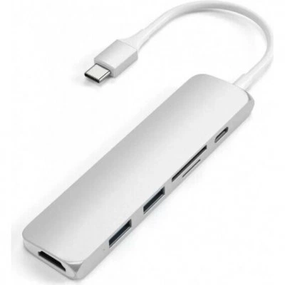 Док-станция Satechi Type-C Slim Multiport Adapter V2 Silver (ST-SCMA2S) Док-станция Satechi Type-C Slim Multiport Adapter V2 Silver (ST-SCMA2S)