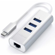 Адаптер Satechi Type-C 2-in-1 USB 3.0 Aluminum 3 Port Hub and Ethernet Port Silver (ST-TC2N1USB31AS)