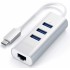 Адаптер Satechi Type-C 2-in-1 USB 3.0 Aluminum 3 Port Hub and Ethernet Port Silver (ST-TC2N1USB31AS)