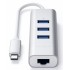 Адаптер Satechi Type-C 2-in-1 USB 3.0 Aluminum 3 Port Hub and Ethernet Port Silver (ST-TC2N1USB31AS)