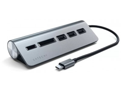 USB-хаб Satechi Type-C Aluminum USB Hub & Micro/SD Card Reader with Black Cable (ST-TCHCRM)