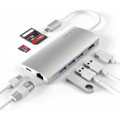 Док-станция Satechi Type-C Multi-Port Adapter 4K with Ethernet V2 Silver (ST-TCMA2S) Док-станция Satechi Type-C Multi-Port Adapter 4K with Ethernet V2 Silver (ST-TCMA2S)