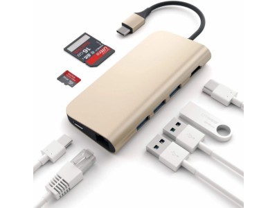 Док-станция Satechi Type-C Multi-Port Adapter 4K with Ethernet Gold (ST-TCMAG)