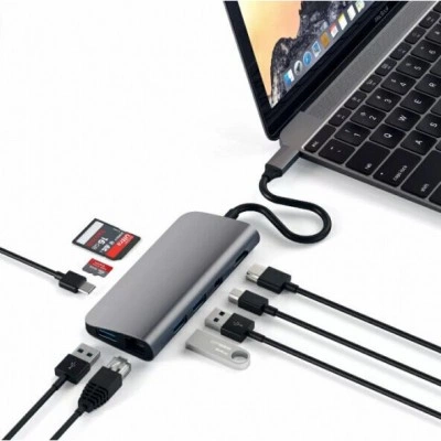 Док-станция Satechi Aluminum Type-C Multimedia Adapter Grey (ST-TCMM8PAM) Док-станция Satechi Aluminum Type-C Multimedia Adapter Grey (ST-TCMM8PAM)