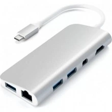 Док-станция Satechi Aluminum Type-C Multimedia Adapter Silver (ST-TCMM8PAS)