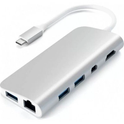 Док-станция Satechi Aluminum Type-C Multimedia Adapter Silver (ST-TCMM8PAS) Док-станция Satechi Aluminum Type-C Multimedia Adapter Silver (ST-TCMM8PAS)