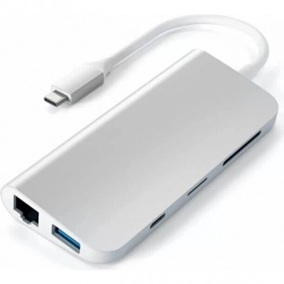 Док-станция Satechi Aluminum Type-C Multimedia Adapter Silver (ST-TCMM8PAS) Док-станция Satechi Aluminum Type-C Multimedia Adapter Silver (ST-TCMM8PAS)