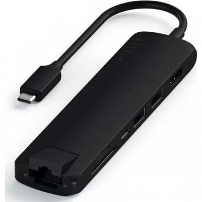 Док-станция Satechi Type-C Slim Multiport with Ethernet Adapter Black (ST-UCSMA3K)