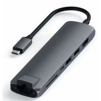 Док-станция Satechi Type-C Slim Multiport with Ethernet Adapter Grey (ST-UCSMA3M)