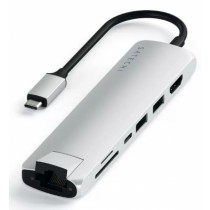 Док-станция Satechi Type-C Slim Multiport with Ethernet Adapter Silver (ST-UCSMA3S)