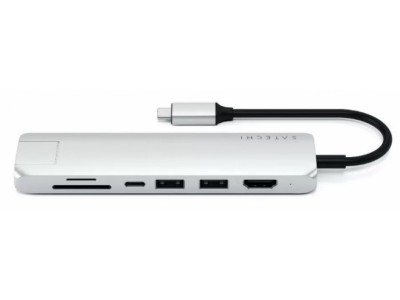 Док-станция Satechi Type-C Slim Multiport with Ethernet Adapter Silver (ST-UCSMA3S)